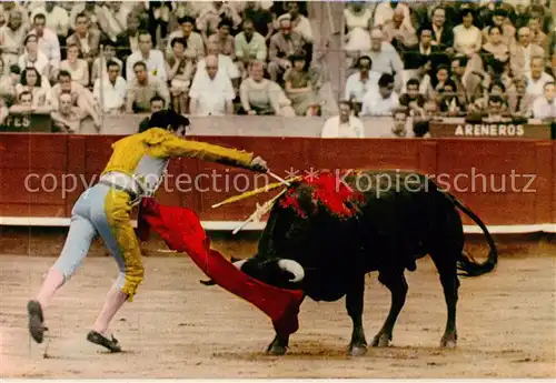 AK / Ansichtskarte 73889666 Stierkampf_Corrida_de_Toros_Bullfight Bull Fight Spanien national fest 