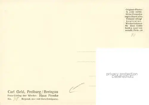 AK / Ansichtskarte  Franke_Hans Carl Gehl Freiburg Breisgau  Nr.75  