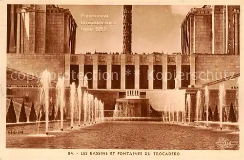 AK / Ansichtskarte  Exposition_Internationale_Paris_1937 Les bassins et fontaines du trocadero 