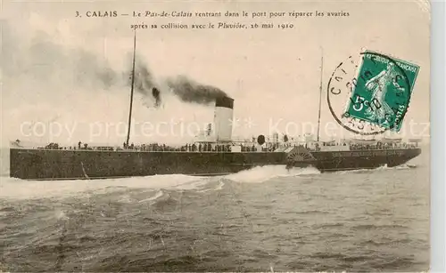 AK / Ansichtskarte  Schiffe_Oceanliner Le Pas-de-Calais 16 mai 1910 