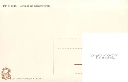 AK / Ansichtskarte  Reiss_Fritz Nr. 5 Sommer im Schwarzwald 