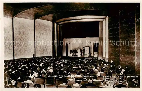 AK / Ansichtskarte  Schiffe_Oceanliner Transatlantique Normandie la salle de theatre 