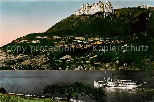 AK / Ansichtskarte  Schiffe_Binnenschifffahrt Lac d'Annecy Dents de Lanfon 