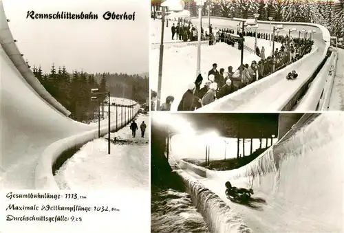 AK / Ansichtskarte  Oberhof__Thueringen Rennschlittenbahn Details 