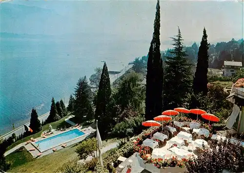 AK / Ansichtskarte  Le_Bourget-du-Lac_73_Savoie Hotel Ombremont Vue sur la terrasse la piscine et le lac du Bourget 