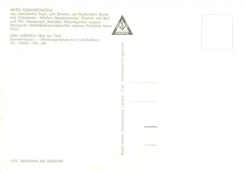 AK / Ansichtskarte  Landeck__Tirol_AT Hotel Schrofen Stein 