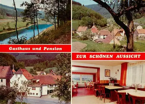 AK / Ansichtskarte 73890036 Schoellenbach Gasthaus Pension zur schoenen Aussicht Gastraum Panorama Schoellenbach