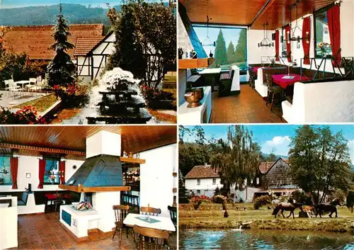 AK / Ansichtskarte  Bad_Koenig_Odenwald Cafe Restaurant Drei Muehlen Gastraeume Teilansichten Bad_Koenig_Odenwald