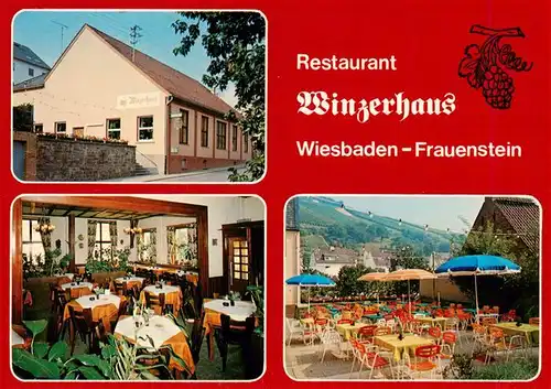 AK / Ansichtskarte 73890039 Frauenstein__Wiesbaden Restaurant Winzerhaus Gastraum Freiterrasse 