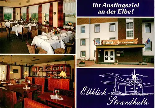 AK / Ansichtskarte  Brokdorf_Holstein Hotel Restaurant Elbblick Strandhalle Gastraeume Brokdorf_Holstein