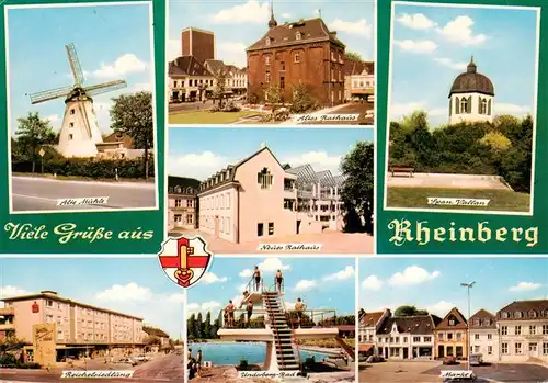 AK / Ansichtskarte  Rheinberg Alte Muehle Altes Rathaus Neues Rathaus Span Vallan Reichelsiedlung Underberg Bad Markt Rheinberg