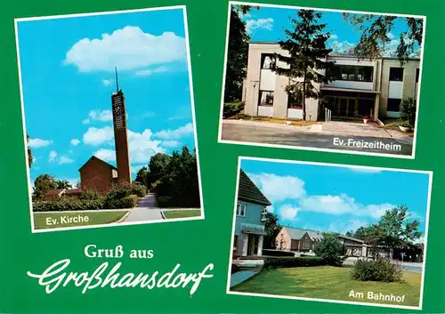 AK / Ansichtskarte 73890108 Grosshansdorf Ev Kirche Ev Freizeitheim Am Bahnhof Grosshansdorf