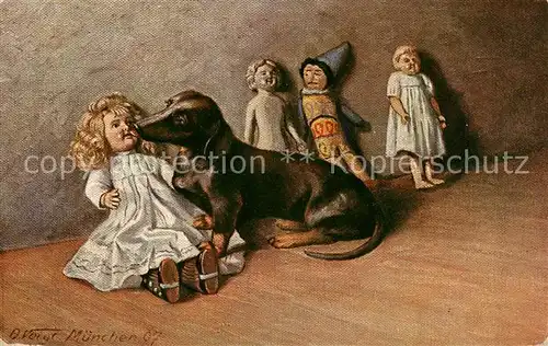 AK / Ansichtskarte 73890149 Dackel_Hunde H.K.Co.M. Serie 532 Puppen 