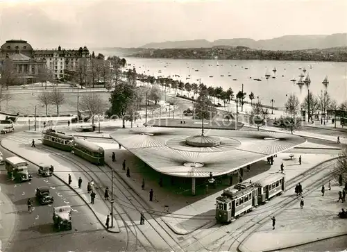 AK / Ansichtskarte  Strassenbahn_Tramway-- Zuerich Bellevue 