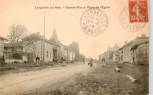 AK / Ansichtskarte  Longeville-sur-Aine_52-Haute-Marne Grande Rue et Place de l Eglise 