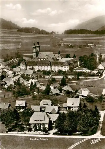 AK / Ansichtskarte  St_Peter_Schwarzwald Ansicht mit Pension Schwaer Luftkurort und Wintersportplatz St_Peter_Schwarzwald