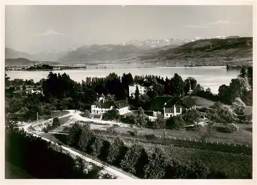 AK / Ansichtskarte  Feldbach-Rapperswil_-Jona_Rapperswyl_Zuerichsee_SG Panorama Zuerichsee Alpen 