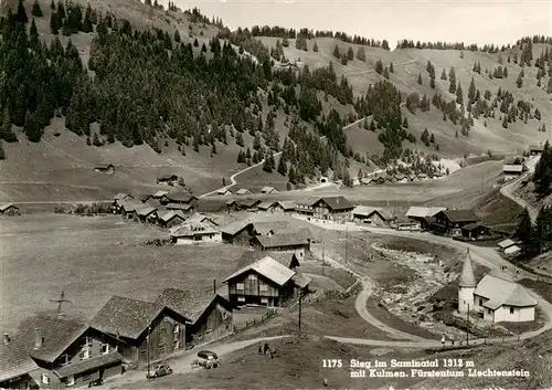 AK / Ansichtskarte 73890332 Steg_Saminatal_Liechtenstein Panorama mit Kulmen 