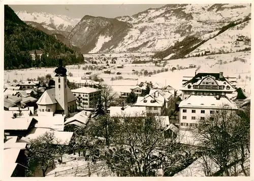 AK / Ansichtskarte  Schiers_GR Ortsansicht mit Kirche Winterpanorama 