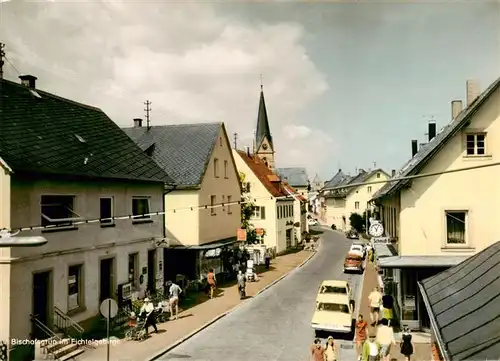 AK / Ansichtskarte  Bischofsgruen Stadtzentrum Hauptstrasse Blick zur Kirche Bischofsgruen