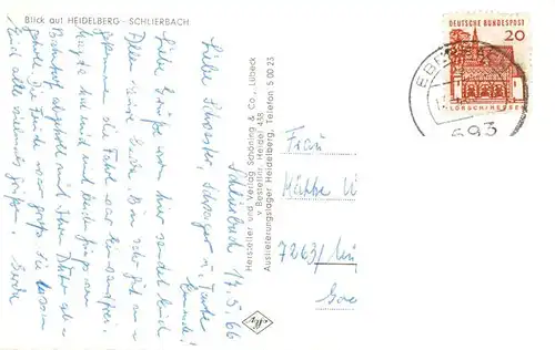 AK / Ansichtskarte  Schlierbach_Heidelberg Neckarpartie Schlierbach Heidelberg