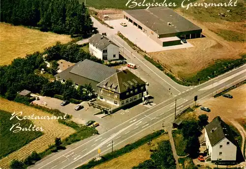 AK / Ansichtskarte  Losheim_Eifel Restaurant Balter und Belgischer Grenzmarkt Fliegeraufnahme Losheim Eifel