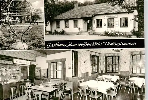 AK / Ansichtskarte 73890526 Oldinghausen_Herford Gasthaus Zum weissen Stein Gastraeume Bar Oldinghausen Herford