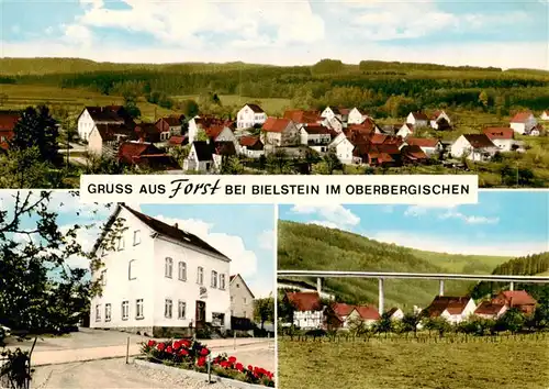 AK / Ansichtskarte 73890566 Forst_Bielstein_Wiehl Panorama Gasthaus Autobahnbruecke 