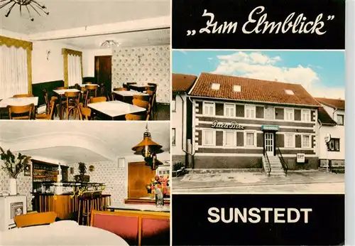 AK / Ansichtskarte  Sunstedt_Koenigslutter_am_Elm Gaststaette Zum Elmblick Fremdenzimmer Clubraum 