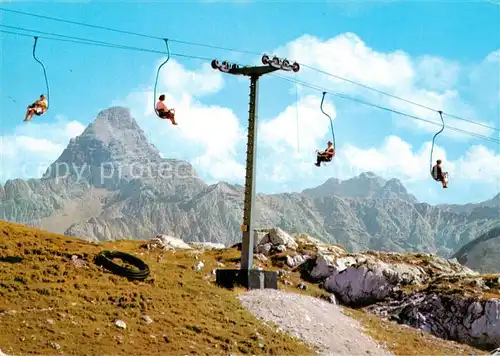 AK / Ansichtskarte  Sessellift_Chairlift_Telesiege Nebelhorn Hochvogel Allgaeuer Alpen 