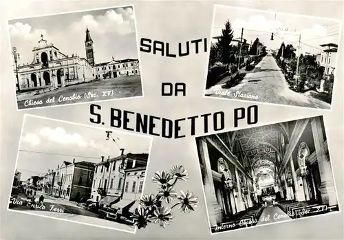 AK / Ansichtskarte  San_Benedetto_Po_Mantua_Mantova_IT Chiesa del Cenobio Viale Stazione Via Enrico Ferri Interno Chiesa del Cenobio 