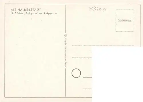 AK / Ansichtskarte 73890635 Alt_Halberstadt Schiel Sackgasse am Sackplatz Kuenstlerkarte 