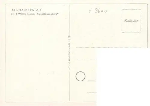 AK / Ansichtskarte  Alt_Halberstadt Gemm Kleinblankenburg Kuenstlerkarte 