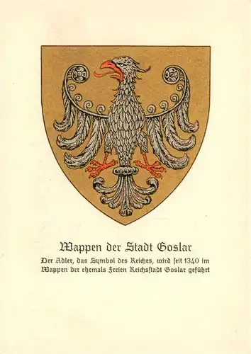 AK / Ansichtskarte  Goslar Wappen der Stadt Goslar