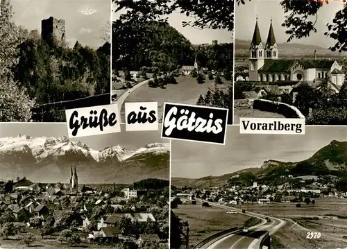 AK / Ansichtskarte 73890654 Goetzis_Meschach_Vorarlberg_AT Burg Panorama Kirche Ortspartien 