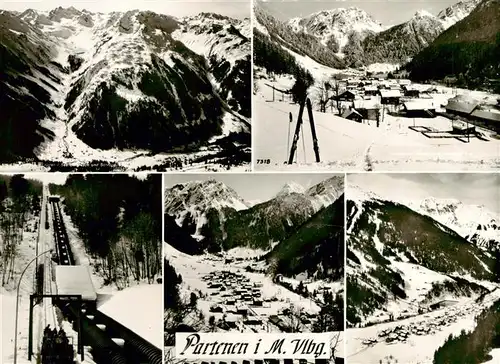 AK / Ansichtskarte 73890655 Partenen_Vorarlberg Teilansichten Bergbahn Fliegeraufnahmen Partenen Vorarlberg