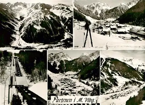 AK / Ansichtskarte  Partenen_Vorarlberg Teilansichten Bergbahn Fliegeraufnahmen Partenen Vorarlberg