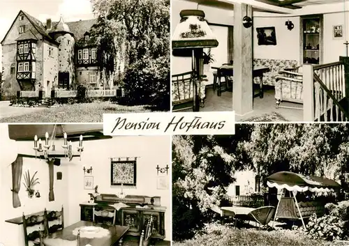 AK / Ansichtskarte 73890667 Langendernbach_Dornburg Pension Hofhaus Teilansichten Garten 