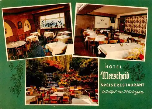 AK / Ansichtskarte 73890706 Winkel_Oestrich-Winkel Hotel Merscheid Gastraeume Terrasse Winkel_Oestrich-Winkel