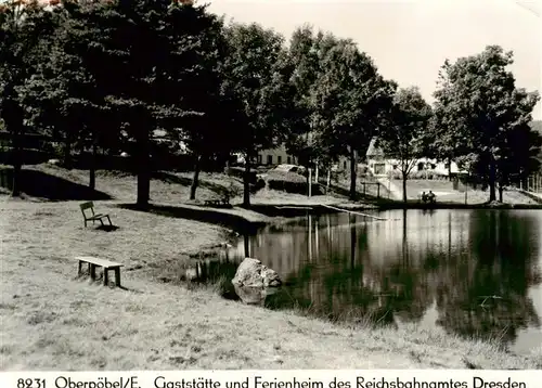 AK / Ansichtskarte  Oberpoebel Gaststaette und Ferienheim des Reichsbahnamtes Dresden Oberpoebel