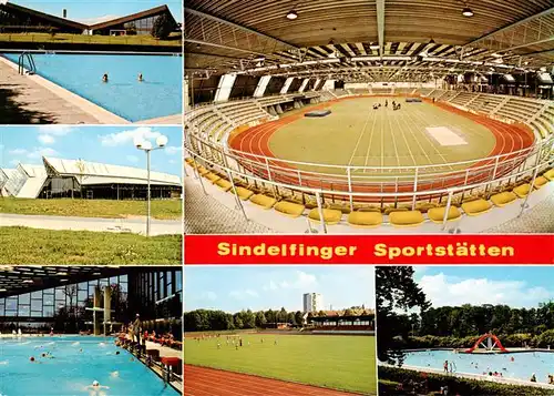 AK / Ansichtskarte 73890727 Sindelfingen Sindelfinger Sportstaetten Frei und Hallenbad Sporthalle Sindelfingen