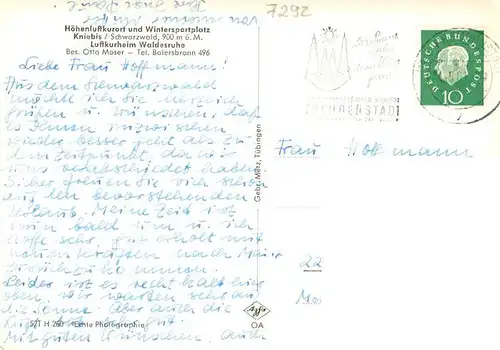 AK / Ansichtskarte  Kniebis_Freudenstadt Luftkurheim Waldesruhe Kniebis_Freudenstadt