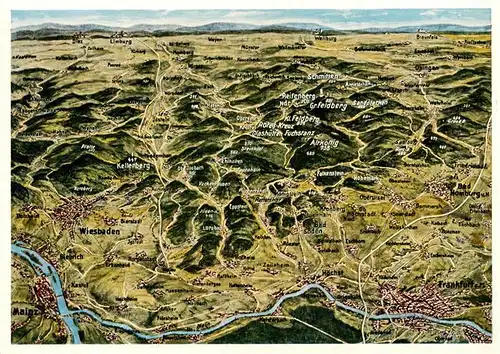 AK / Ansichtskarte  Wiesbaden Panoramakarte Wiesbaden