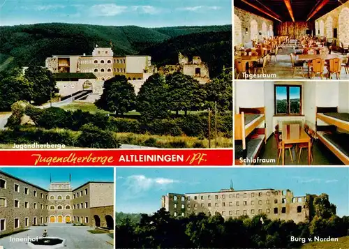 AK / Ansichtskarte  Altleiningen Jugendherberge Tagesraum Schlafraum Innenhof Burg von Norden Altleiningen