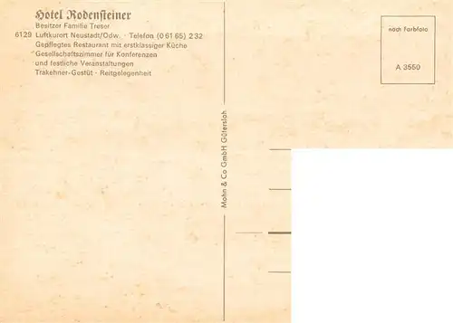 AK / Ansichtskarte  Neustadt_Odenwald Hotel Rodensteiner Neustadt_Odenwald