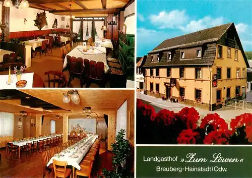 AK / Ansichtskarte 73890804 Hainstadt_Breuberg_Erbach_Odenwald_Hessen Landgasthof Zum Loewen Gastraeume 