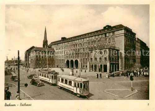 AK / Ansichtskarte 73890833 Strassenbahn_Tramway-- Bochum Rathaus 