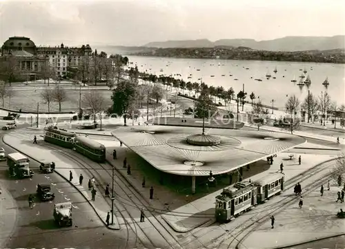 AK / Ansichtskarte  Strassenbahn_Tramway-- Zuerich Bellevue 