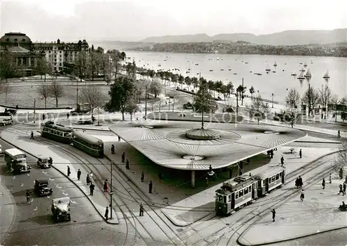 AK / Ansichtskarte  Strassenbahn_Tramway-- Zuerich Bellevue 