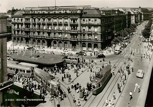 AK / Ansichtskarte  Strassenbahn_Tramway-- Zuerich Paradeplatz 